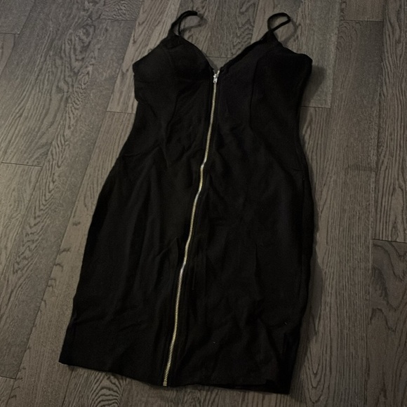 Haute Monde Black zipper Body con Mini Dress Sz M - Picture 4 of 12